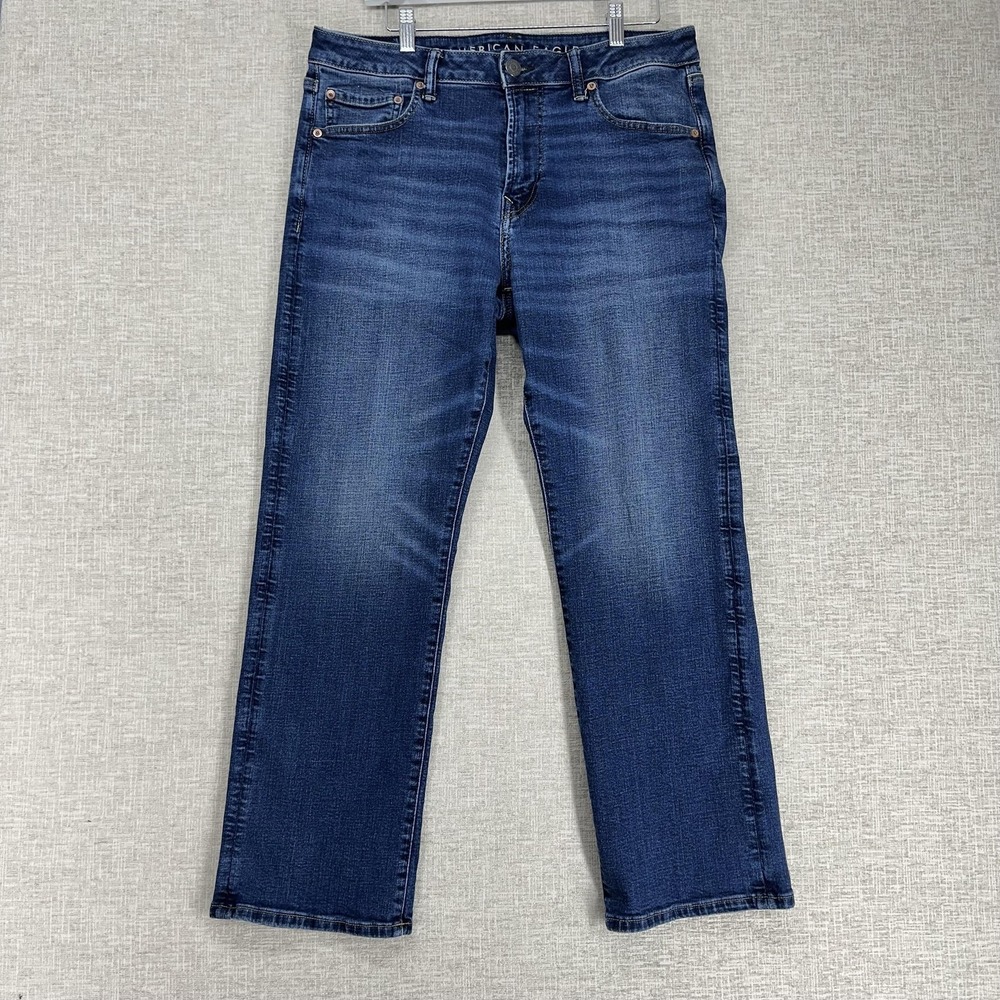 American Eagle Jeans Mens 34x30 (Actual 34x27.5)Blue Denim Airflex+ Straight